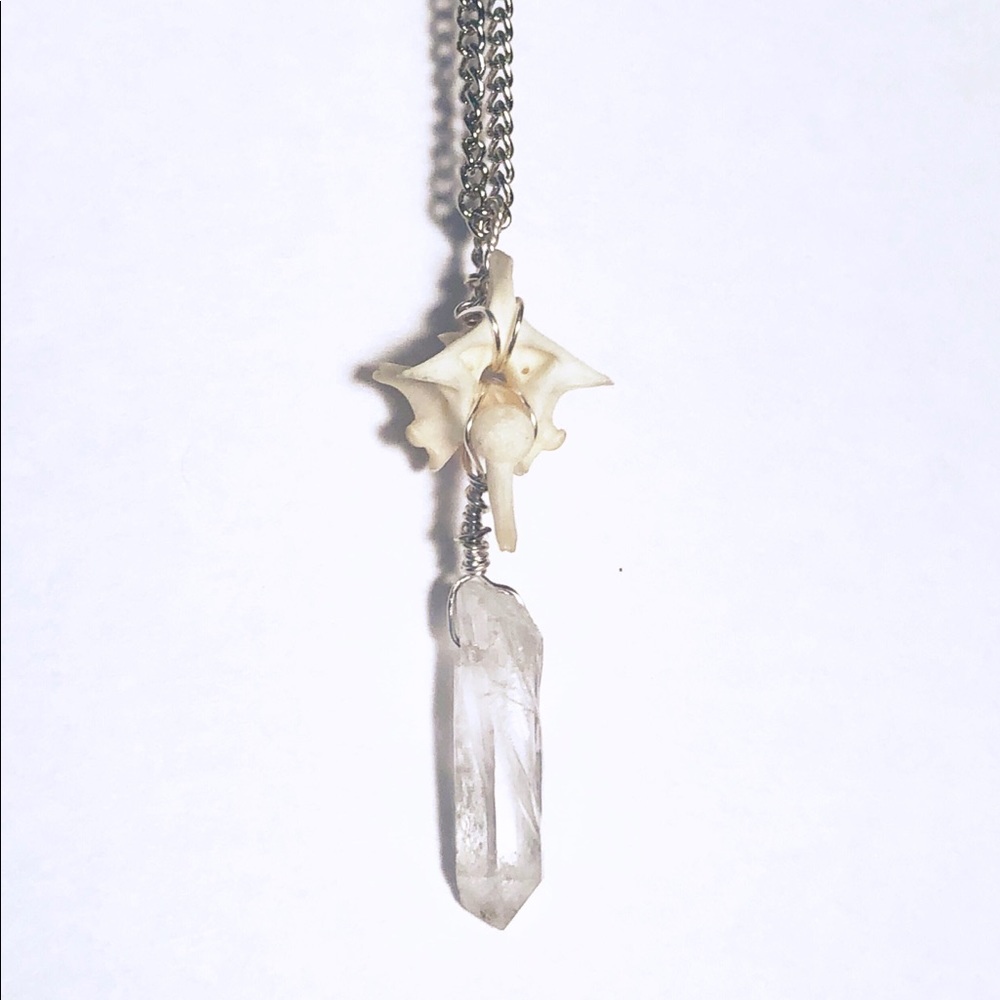 Vertebrae and Quarts Necklace